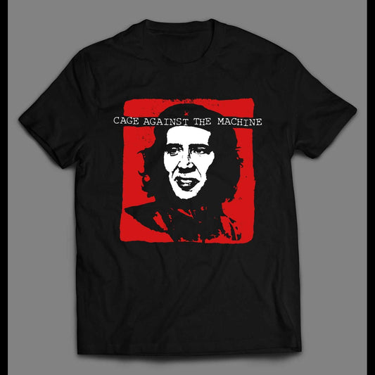 Cage Against The Machine - Nick Cage T Shirt - The Oddity Den