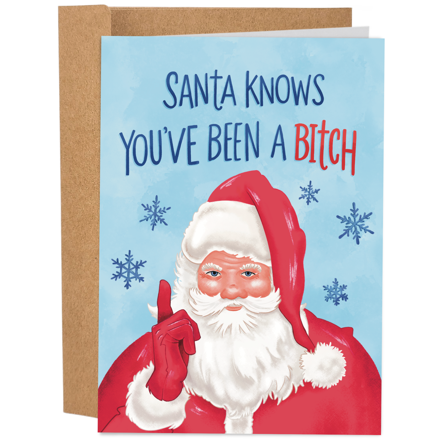 Sleazy Greetings - Santa Knows You've Been A Bitch | Funny Christmas Card