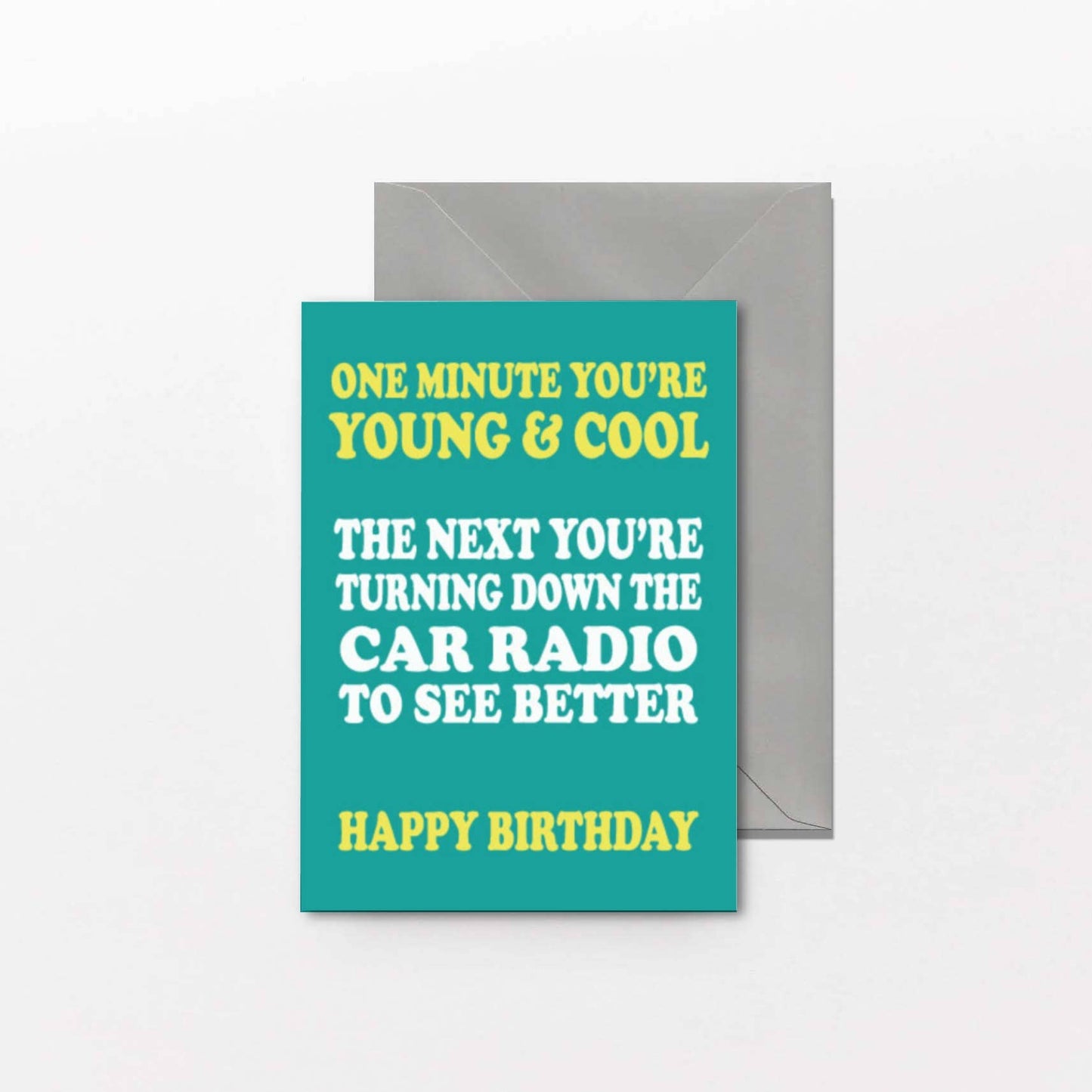 Cheeky Chops Cards & Wanky Candles - Funny Birthday Card One minute you're young and cool - C518 - The Oddity Den