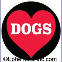Ephemera - Button - Dogs (in Heart) - The Oddity Den
