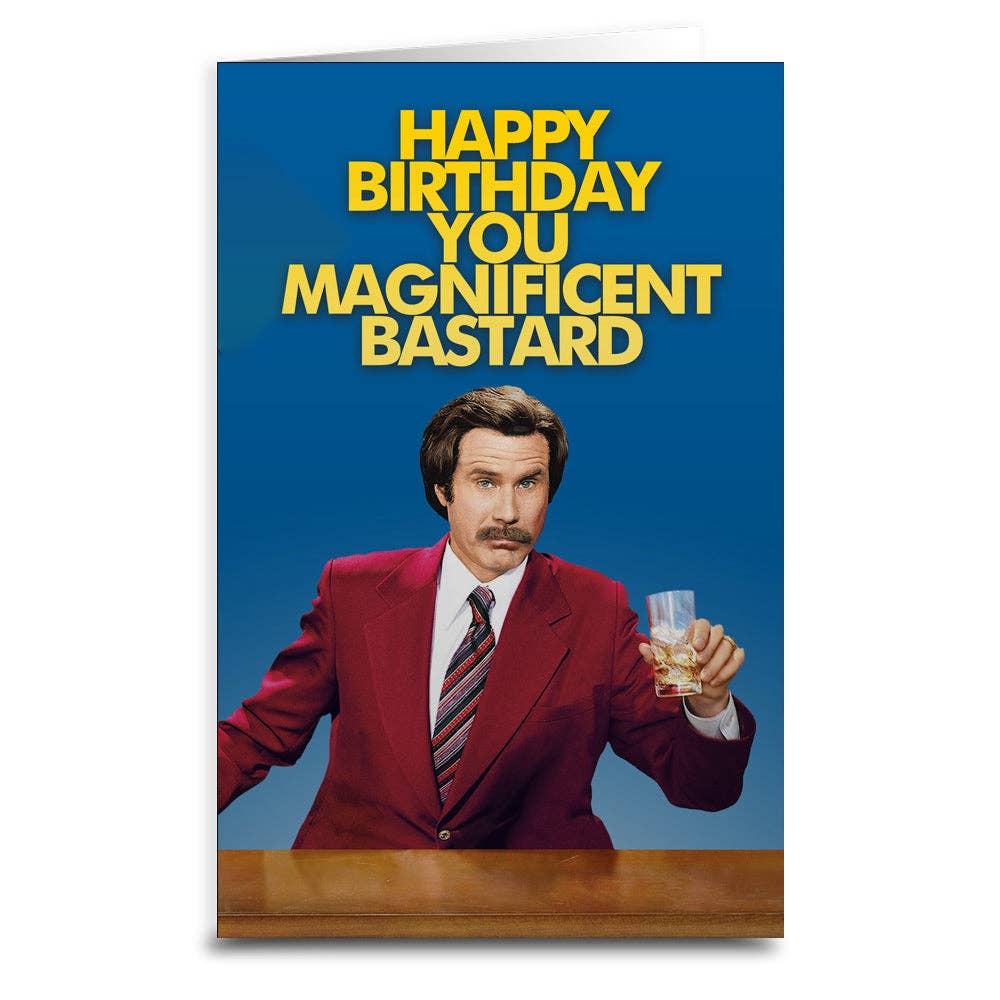 Shady Front - Ron Burgundy Birthday Card - The Oddity Den