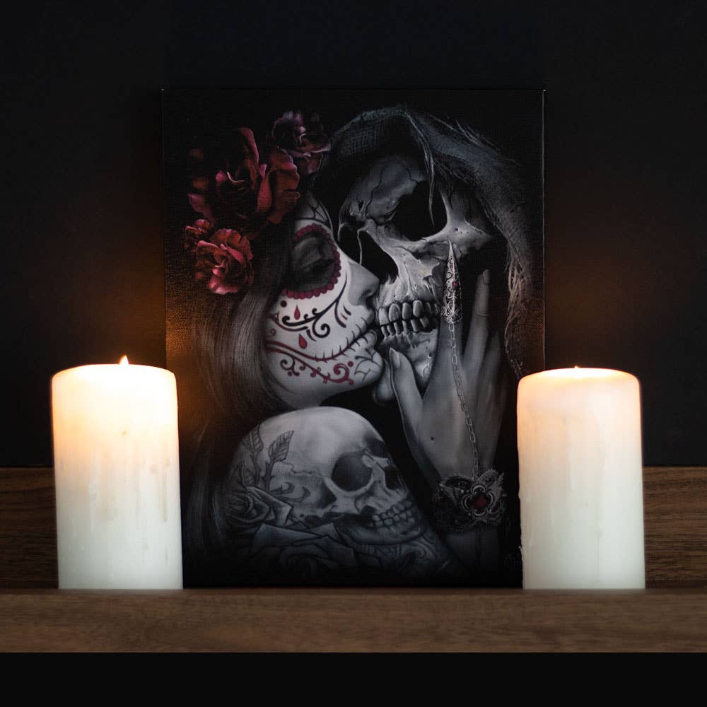 Something Different Wholesale - 19x25cm Dead Kiss Canvas Plaque by Spiral Direct - The Oddity Den