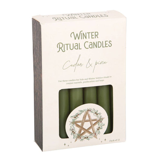 Something Different Wholesale - Cedar & Pine Winter Ritual Magic Spell Candles - The Oddity Den