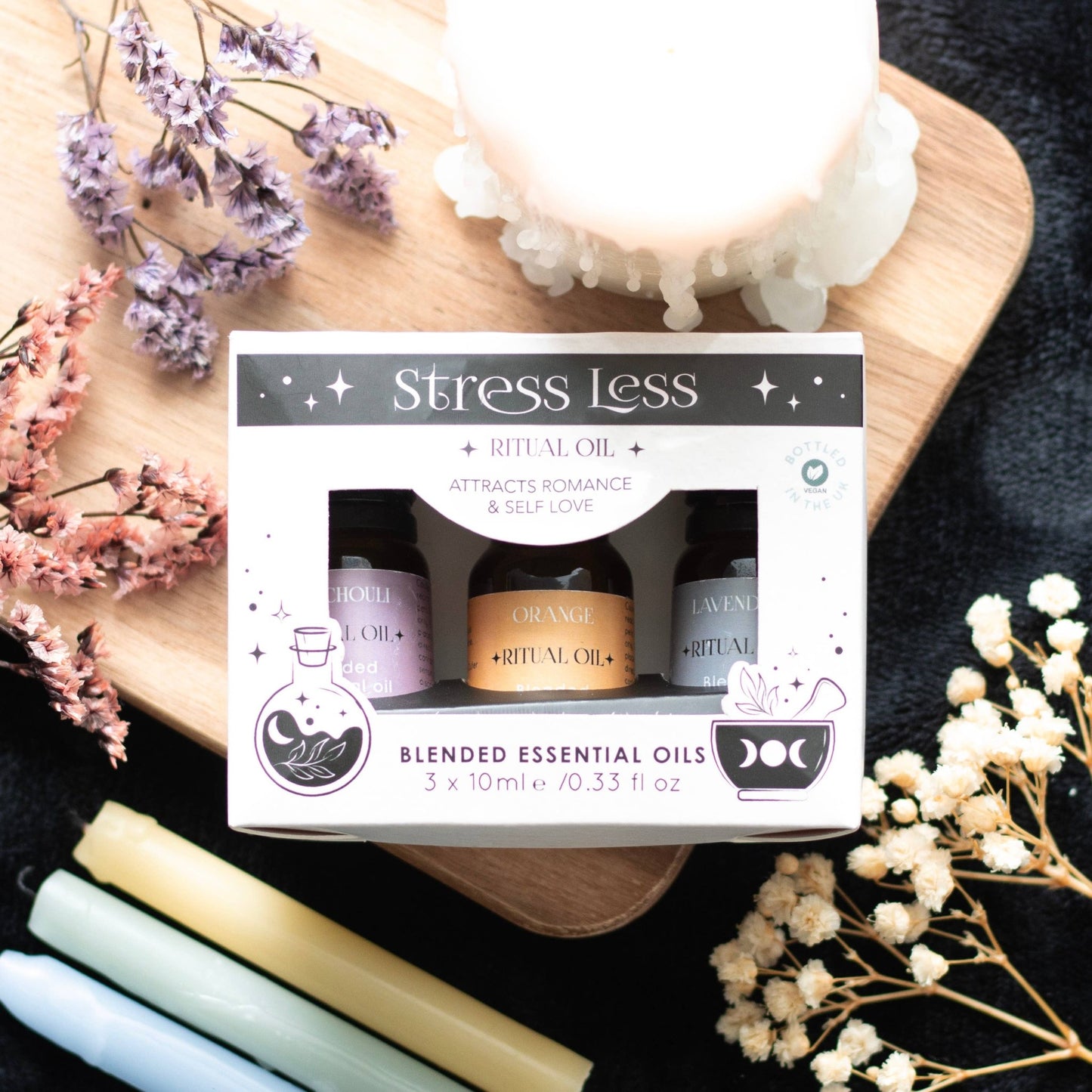 Something Different Wholesale - Set of 3 Stress Less Ritual Blended Essential Oils - The Oddity Den