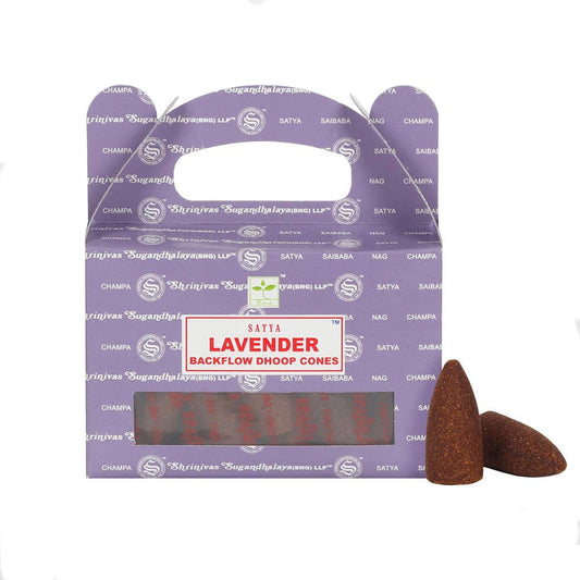 Something Different Wholesale - Set of 6 Packets of Satya Lavender Backflow Dhoop Cones - The Oddity Den