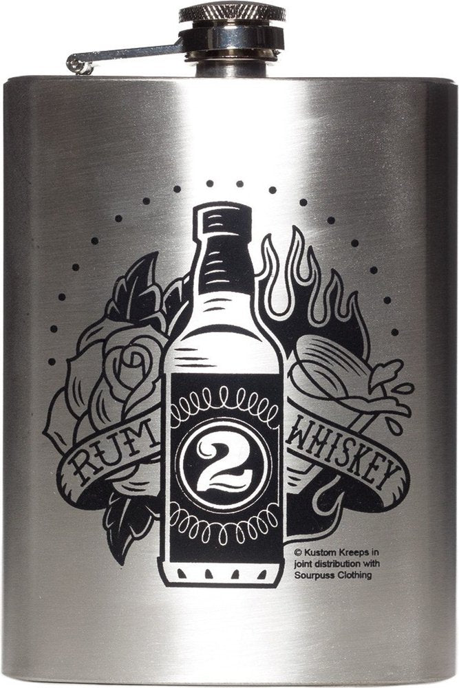 Square Deal Recordings & Supplies - Flask - Sourpuss - "Rum 2 Whiskey" - The Oddity Den