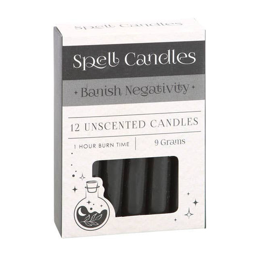 Banish Negativity Magic Spell Candles - Black Pack of 12 - The Oddity Den