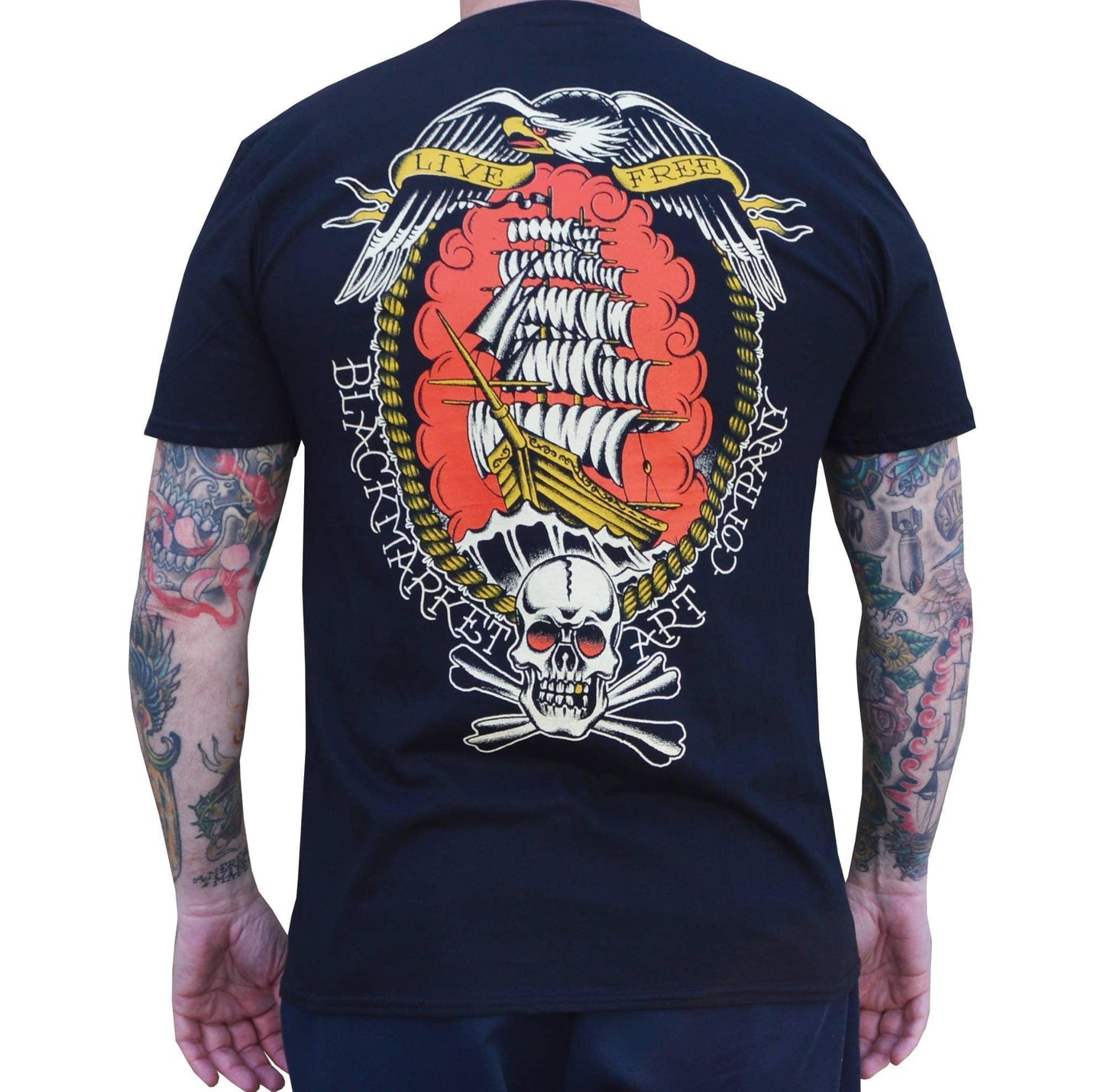 Black Market Art - Live Free - Men's T-Shirt - The Oddity Den