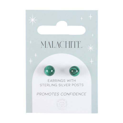 Malachite Semi - Precious Crystal Earrings - The Oddity Den