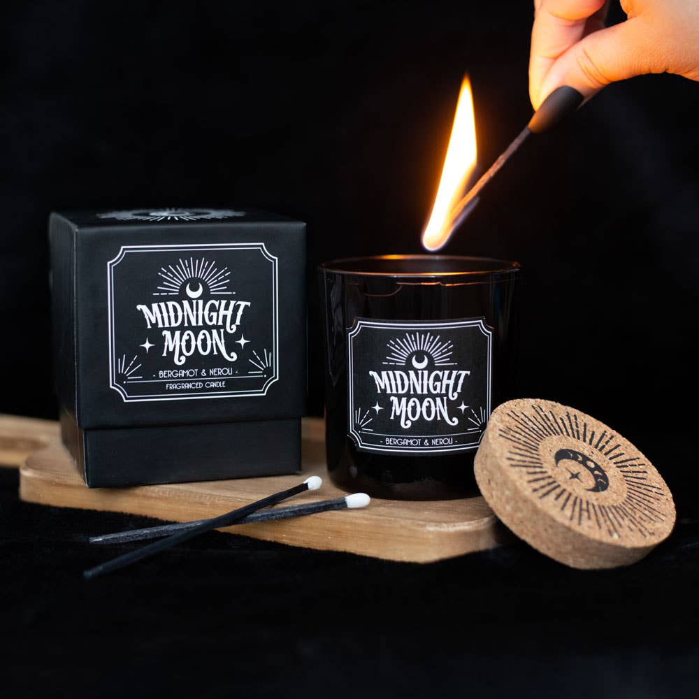 Midnight Moon - Bergamot & Neroli Gothic Candle - The Oddity Den