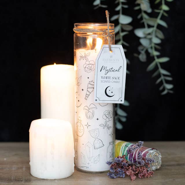 Mystical White Sage Tube Candle - The Oddity Den