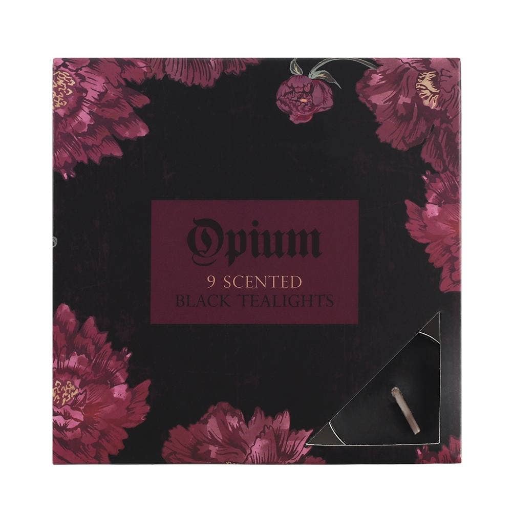 Pack of 9 Opium Scented Black Tealights - The Oddity Den