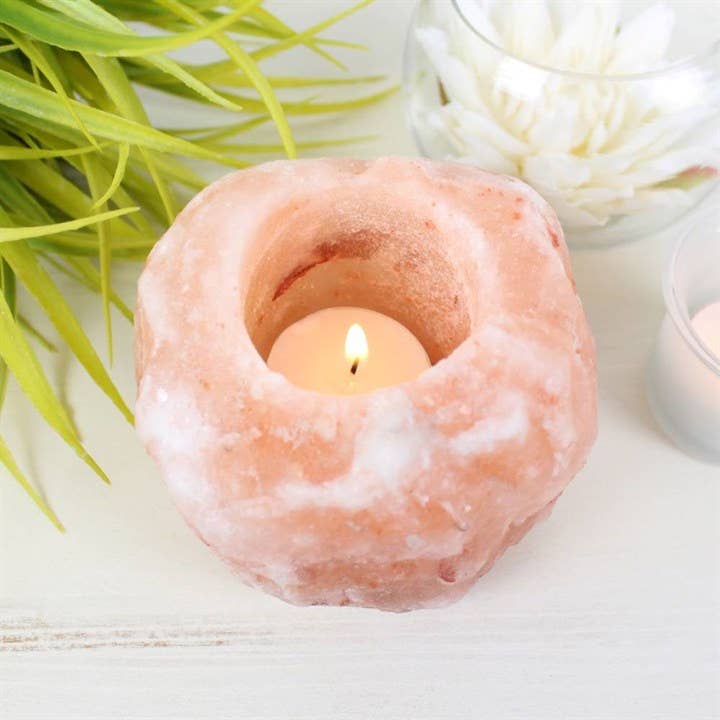 Pink Himalayan Salt Candle Holder - The Oddity Den