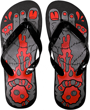 Sourpuss - Women's Zombie Flip Flops - Small - The Oddity Den