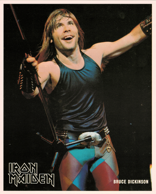 Square Deal Recordings & Supplies - Vintage 8x10 Photo - IRON MAIDEN - Bruce Dickinson - The Oddity Den