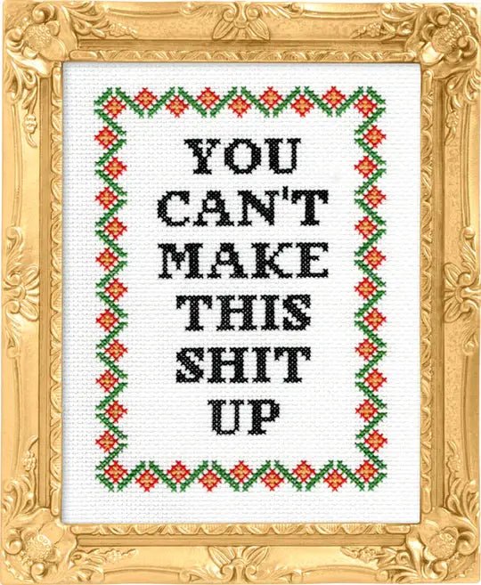 Subversive Cross Stitch - You Can't Make This Shit Up - The Oddity Den