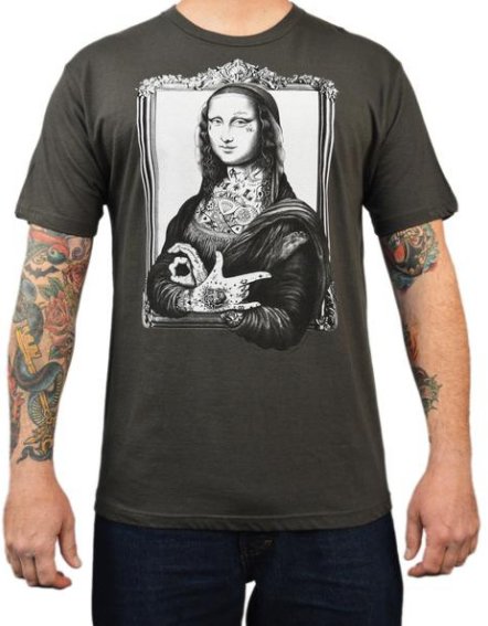 Tattooed Mona - Charcoal Gray T-Shirt - The Oddity Den